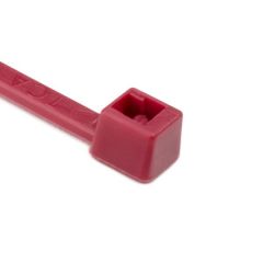 HellermannTyton 116-01812 Standard Cable Tie, 4" Long, UL Rated, 18lb Tensile Strength, PA66, Red, 100/pkg