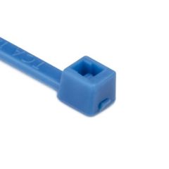 HellermannTyton 116-01816 Standard Cable Tie, 4" Long, UL Rated, 18lb Tensile Strength, PA66, Blue, 100/pkg