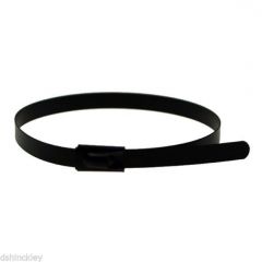 8" 300lb - Black Polyester Coated 316 Stainless Steel Cable Ties Part #SSPCoated8-HD 100/bag